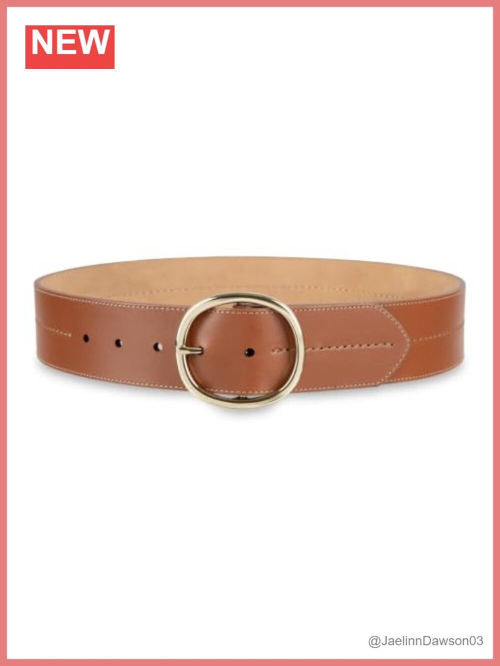 Genuine Leather Belt 1.75" Wide Centerbar Buckle Adjustable Statement
